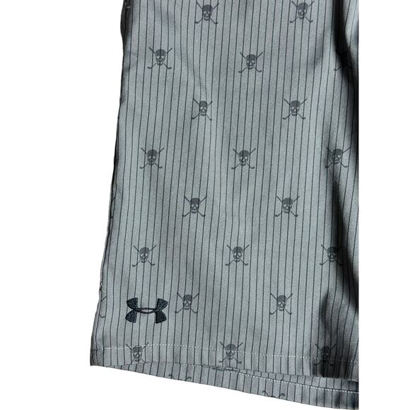 Under Armour Gray Skull Shorts Boys Youth Large EUC - Picture 2 of 4